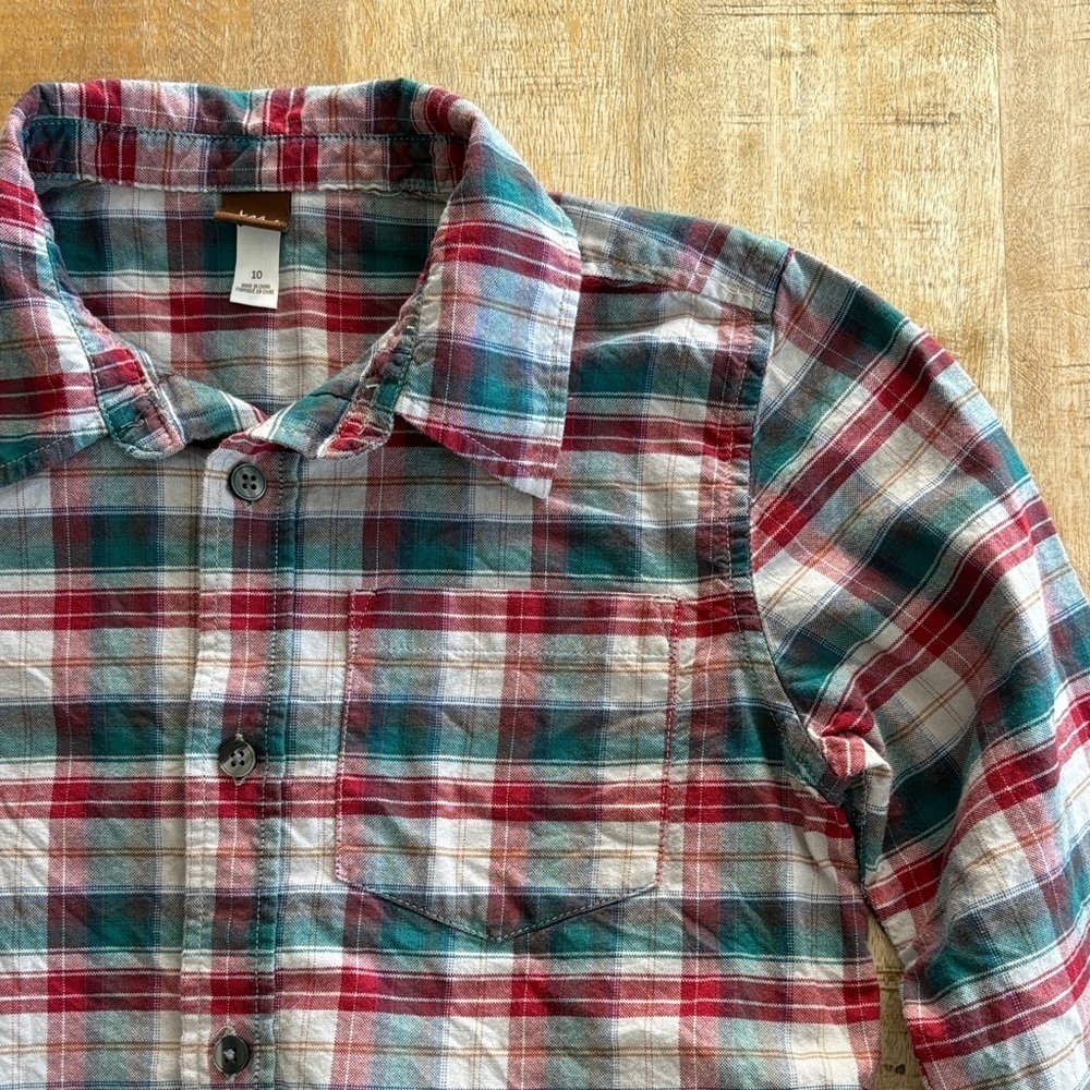 Tea Collection boys plaid shirt size 10